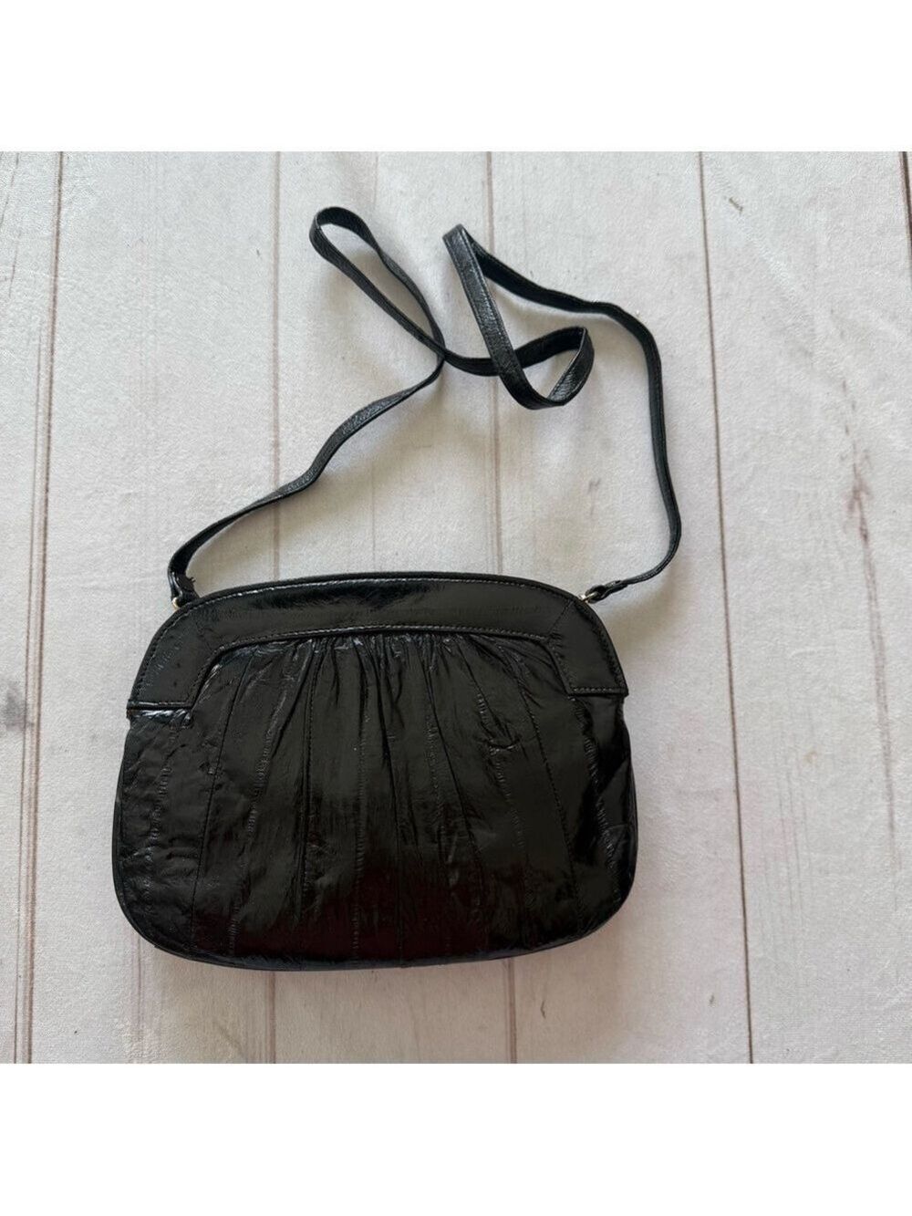 Lee Sands EEL Skin Elegant Black Women's Clutch - Picture 11 of 11